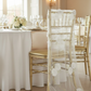 Vintage Veil Chiavari Chair Full Back Cover - Gold & Ivory.