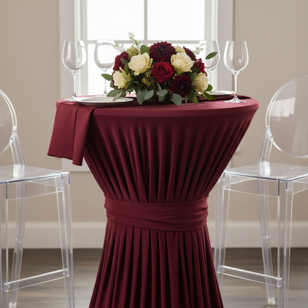 Wavy Spandex Cocktail Table Cover 30