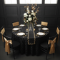 Wedding Rosette Satin 120" Round Tablecloth - Black.