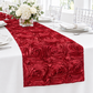 Wedding Rosette Satin Table Runner - Apple Red.