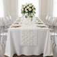 Wedding Rosette Satin Table Runner - White.