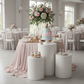 White Cylinder Round Pedestal Cake/Dessert Display Stands 5 pcs/set.