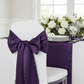 Wide Satin Chair Sash - Eggplant/Plum.