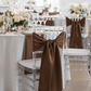 Wide Satin Chair Sash - Chocolate Brown.