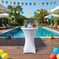 White Spandex Cocktail 30" Round Table Cover for Birthday Pool Party