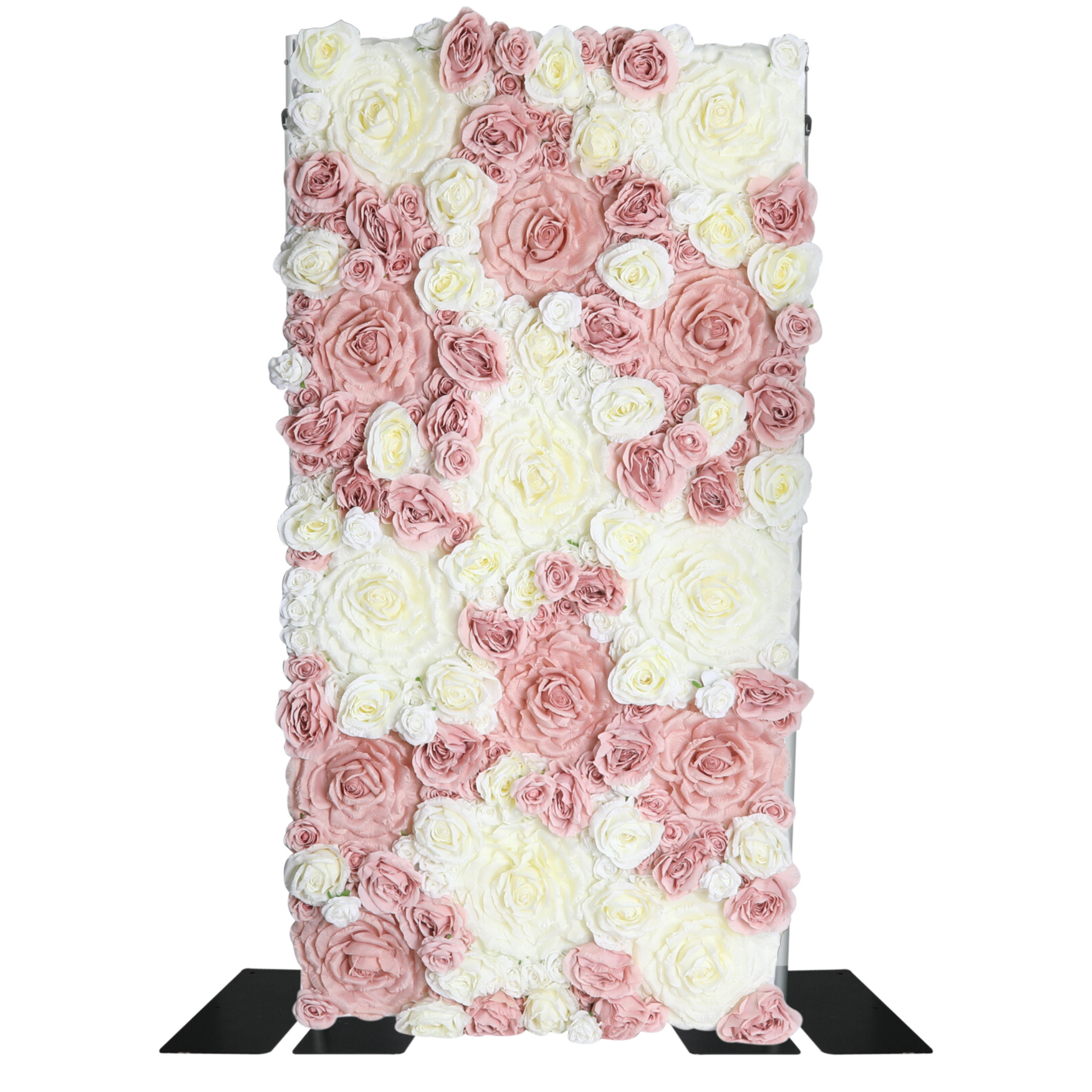 Luxe Roll Up Flower Wall Backdrop 8ft x 4ft - Pink/Ivory