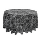 Marble Reversible Jacquard Tablecloth 120" Round - Black