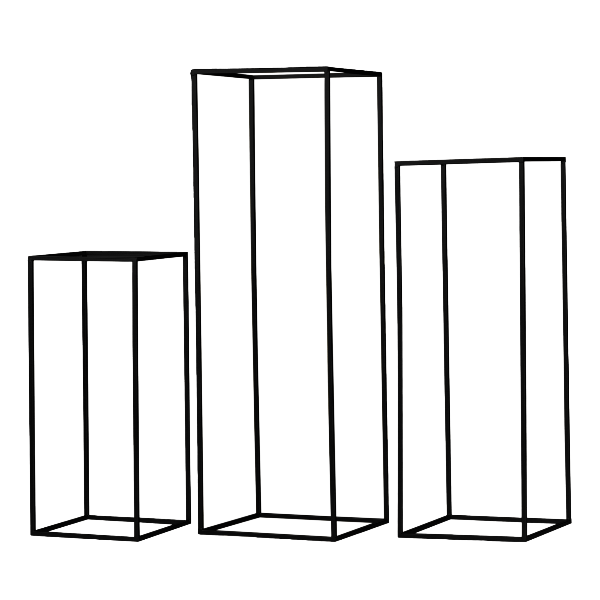 Modern Rectangular Tall Metal Frame Stand Centerpiece (3 pcs/set ...