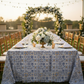 Morocco Mediterranean Print Tablecloth Lifestyle close up
