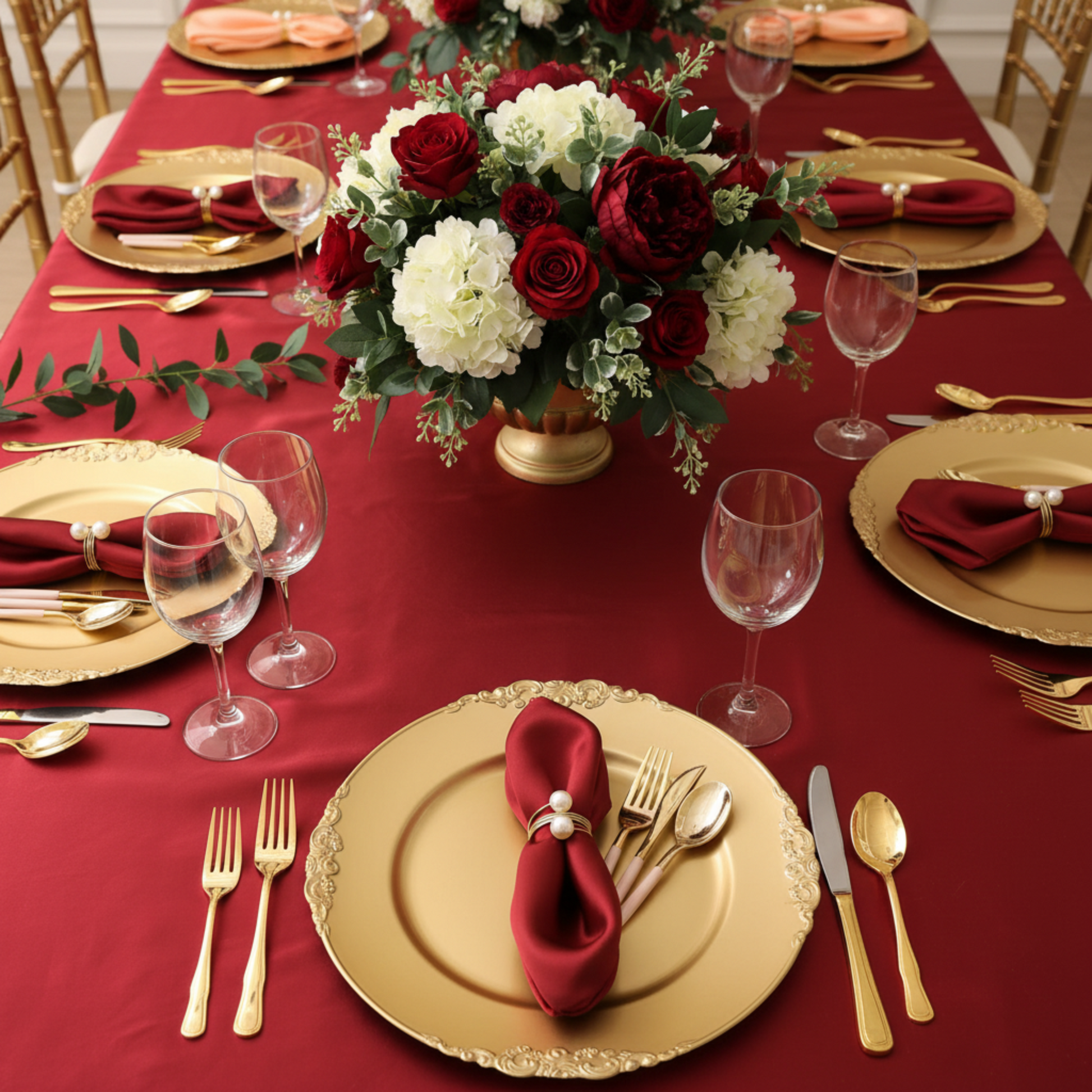 Red Napkins Full Table