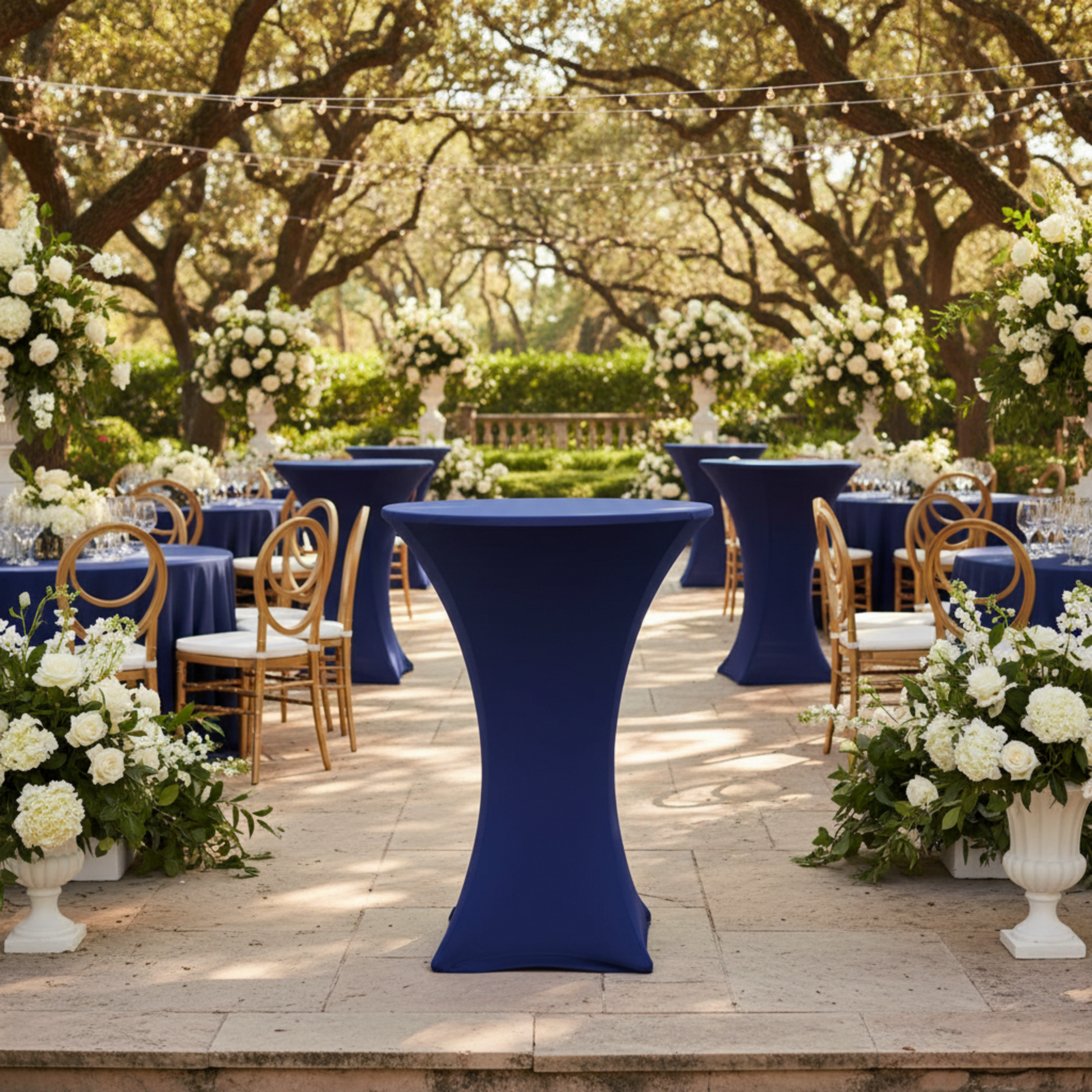 Navy Blue Cocktail Table Cover – Outdoor 