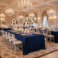 Navy Blue 90x156 Crinkle Shimmer Rectangular Tablecloth– Indoor Ballroom