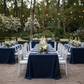 Navy Blue 90x156 Crinkle Shimmer Rectangular Tablecloth– Outdoor Wedding