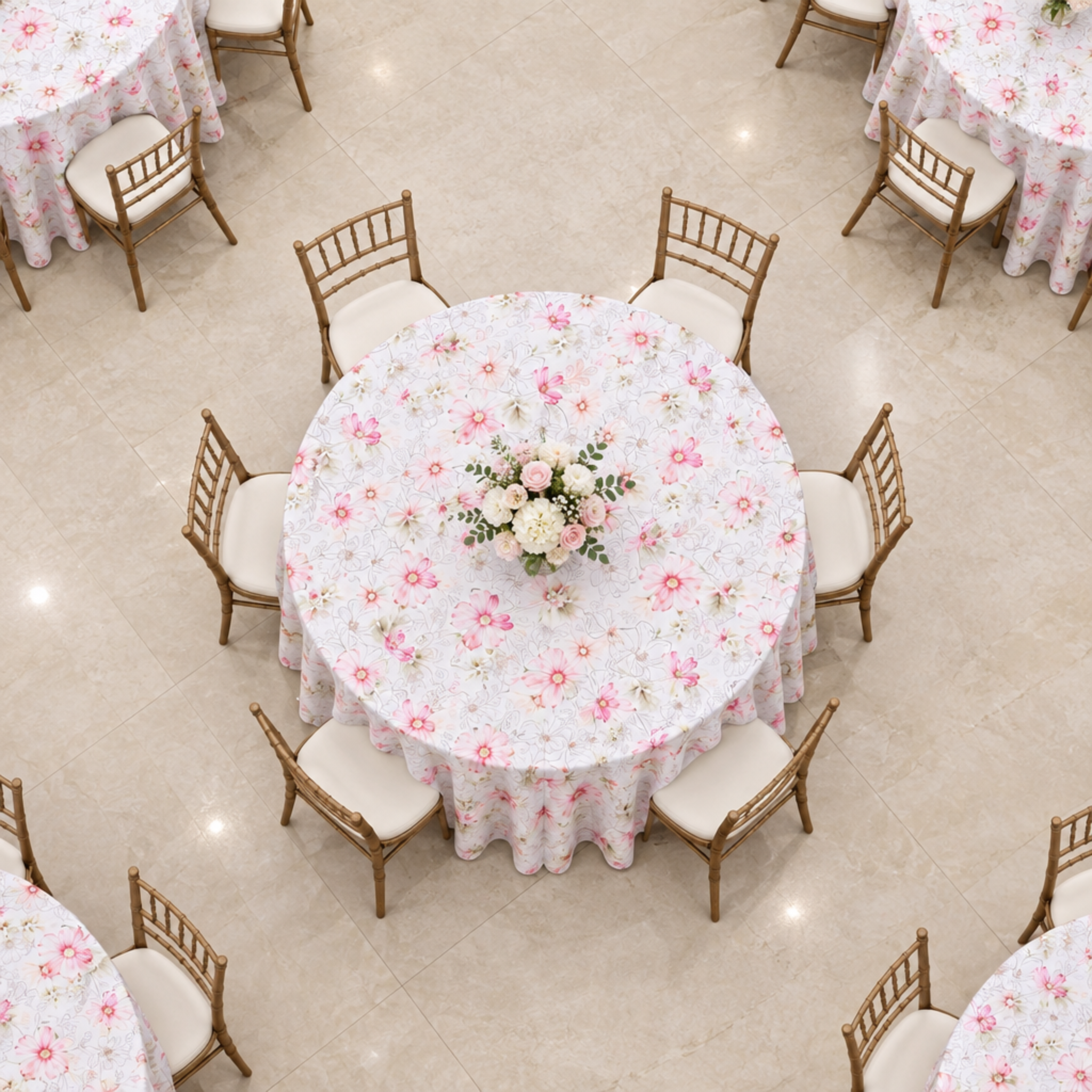 Overhead top-down indoor venue shot