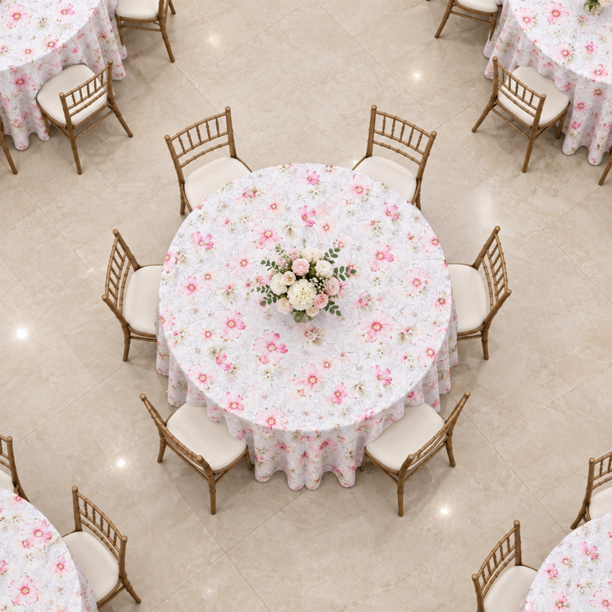 Overhead top-down indoor venue shot