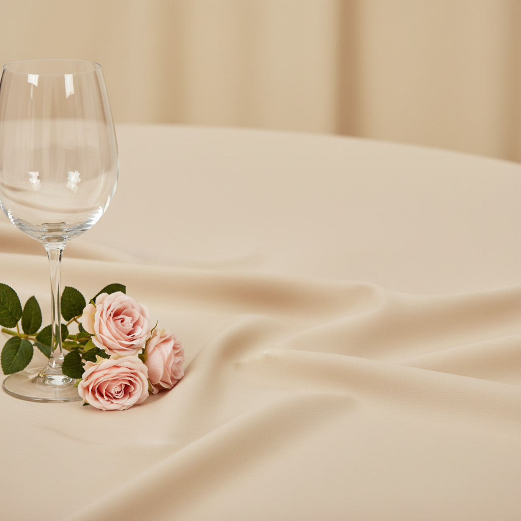 Nude Polyester Tablecloth - Detail Close-Up