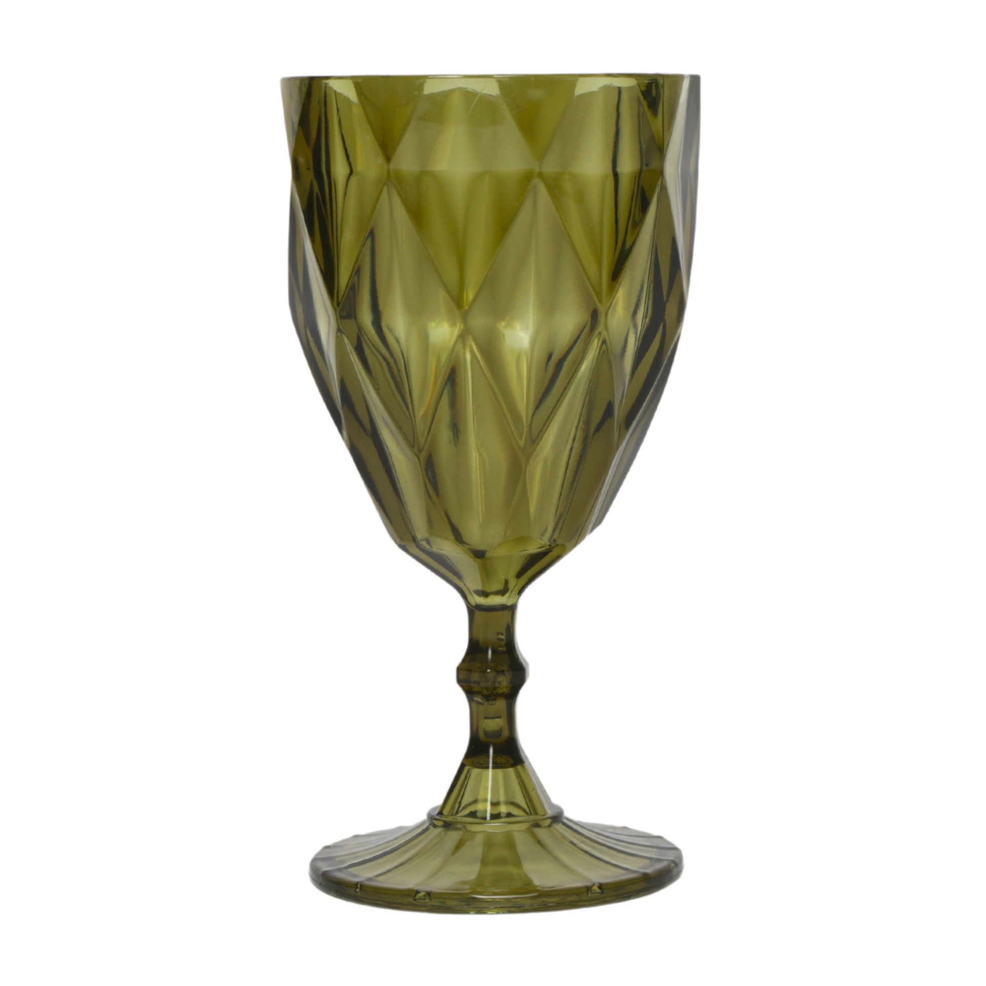 Olive Green Vintage Acrylic Goblets (6 pcs/pk)