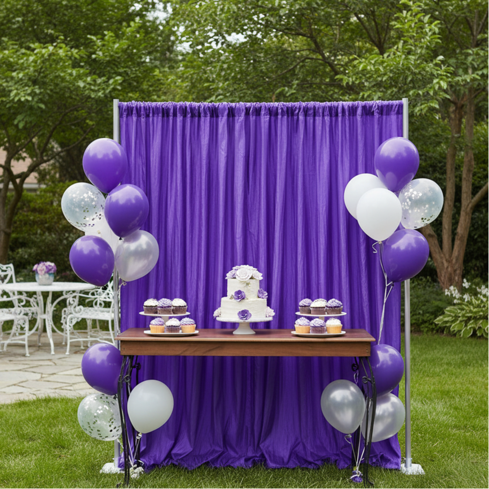 Outdoor Backyard Birthday Backdrop