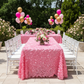 Outdoor Birthday Party - Opaque Pink Taffeta Tablecloth
