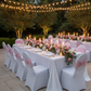 Outdoor Evening Event - Pink Velvet Chair Bands