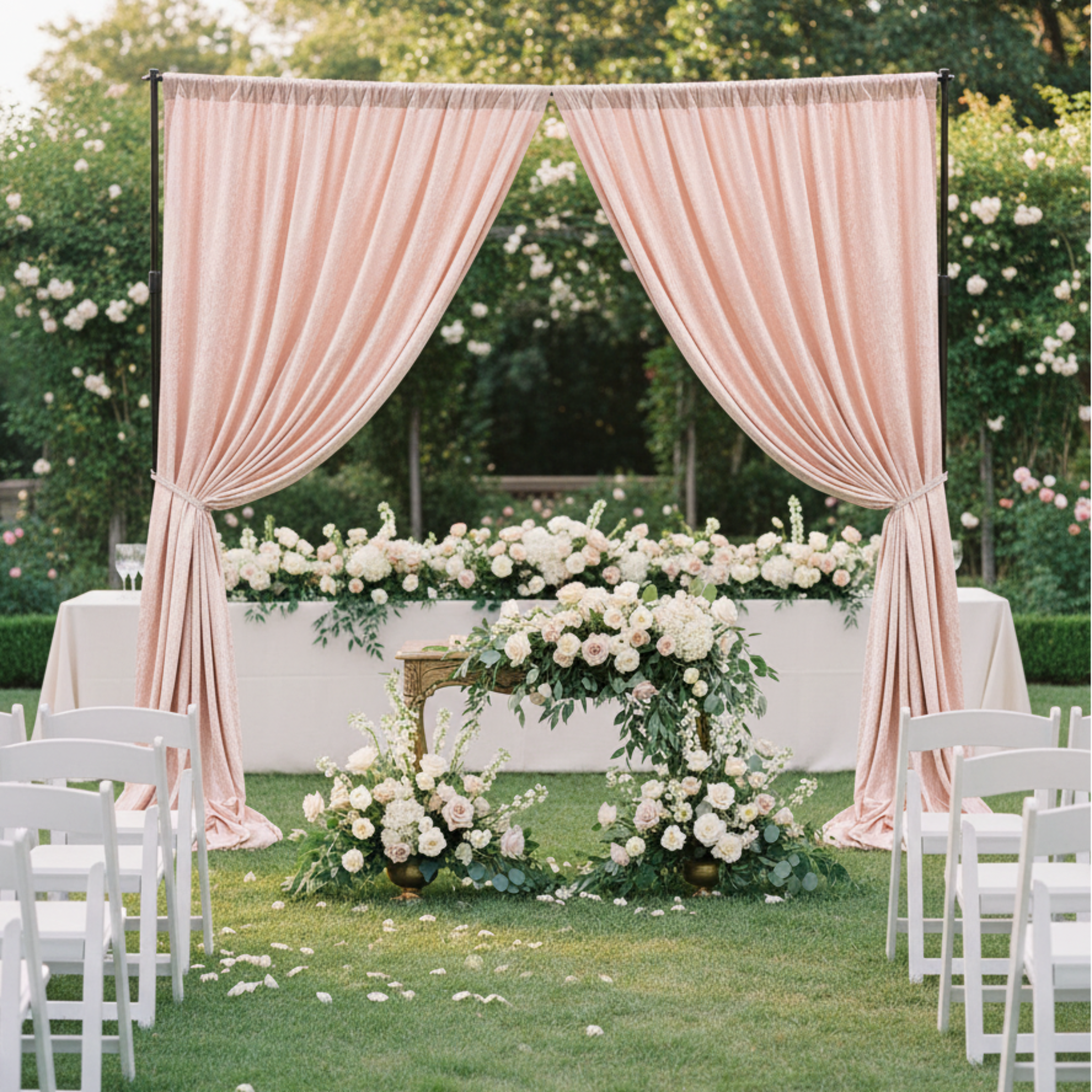 Outdoor Garden – Blush Velvet Drape