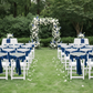 Outdoor Garden Ceremony - Navy Blue Wide Satin Chair Sash 