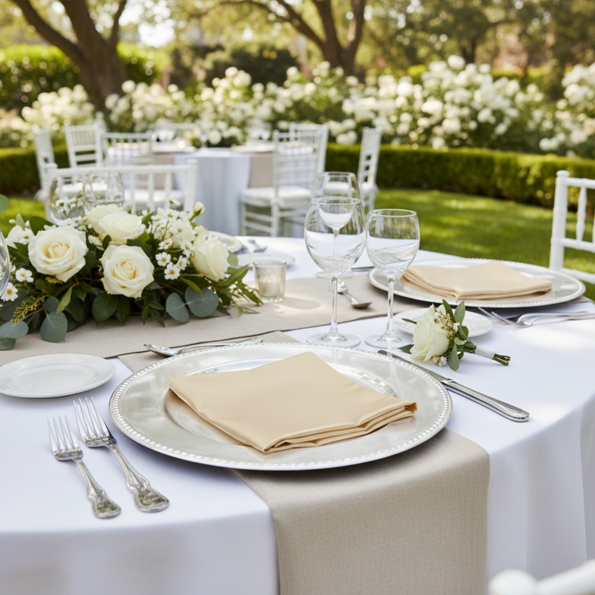 Square Flat Fold - Champagne - Outdoor Garden