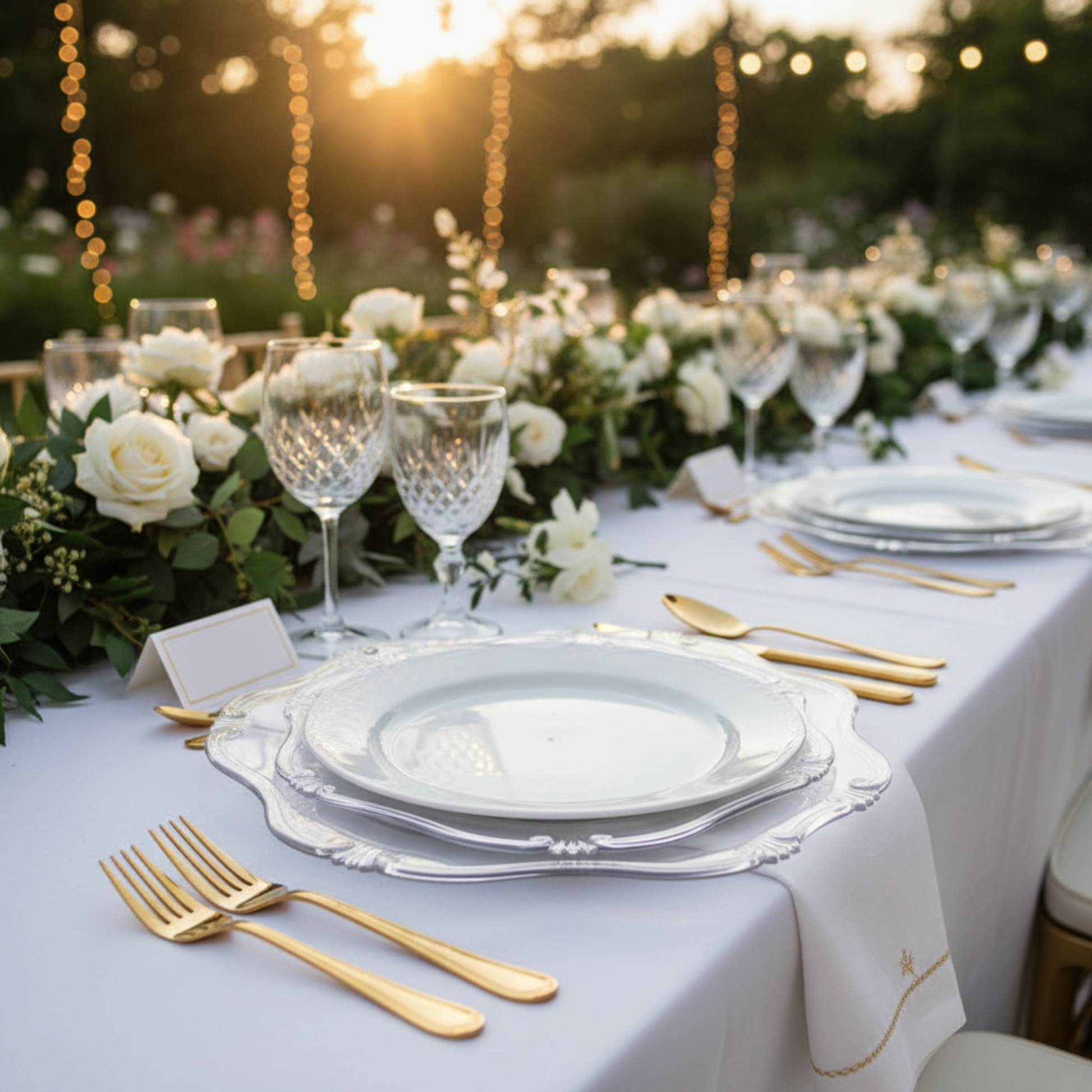 Outdoor Garden - Baroque Clear Charger Focal