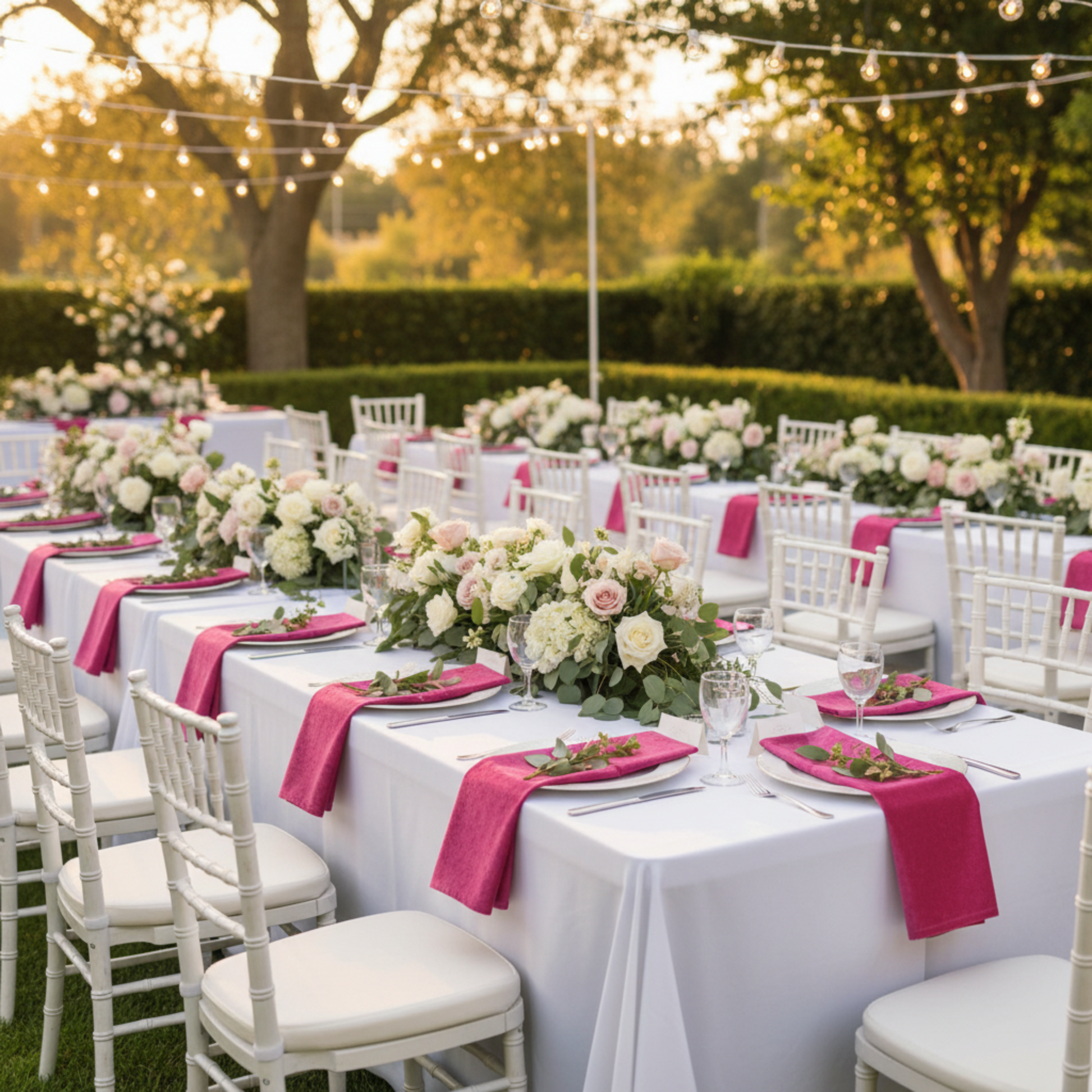 Outdoor Garden Fuchsia Velvet 20x20 Linen Napkin 