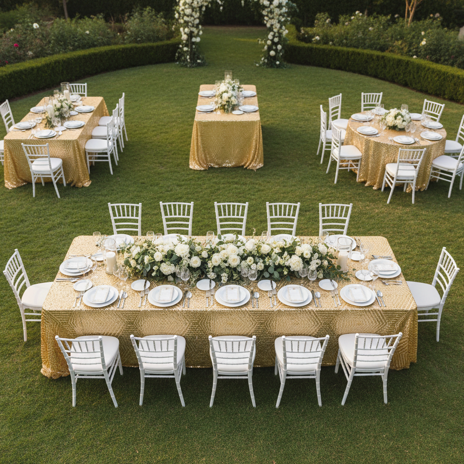 Outdoor Garden - Top View Longer Table
