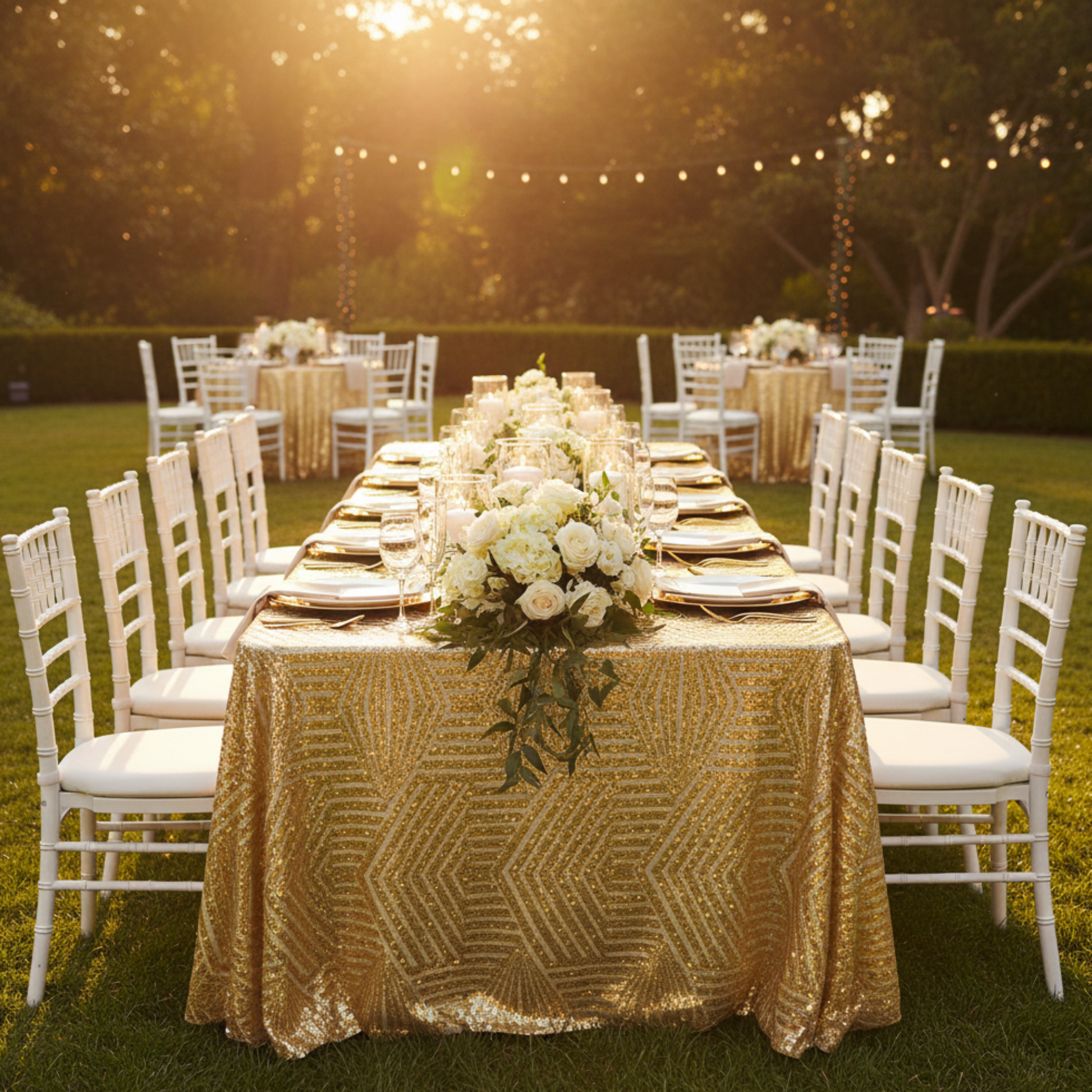 Outdoor Garden - 5 Chairs Each Side