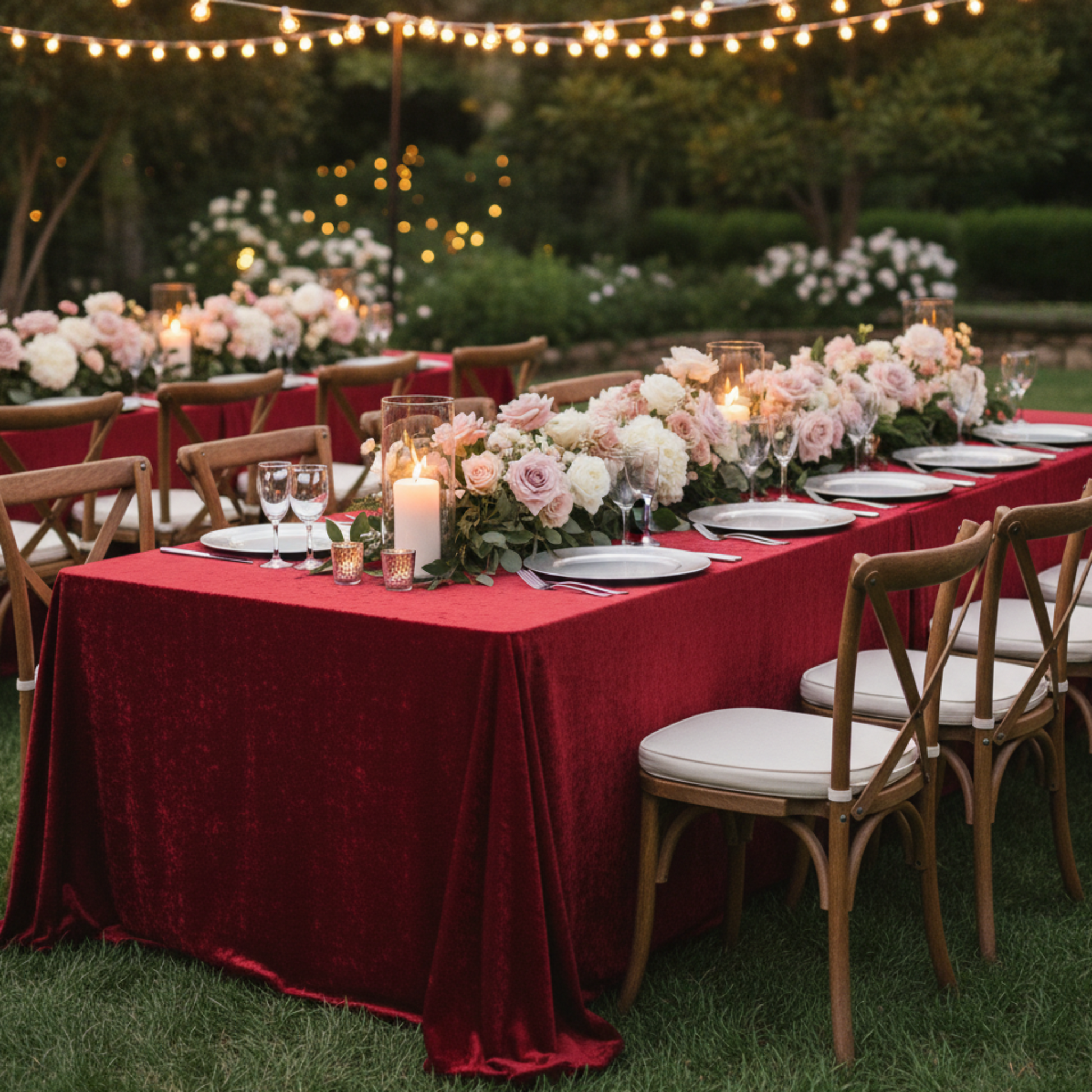 Outdoor Garden Party - Apple Red Velvet