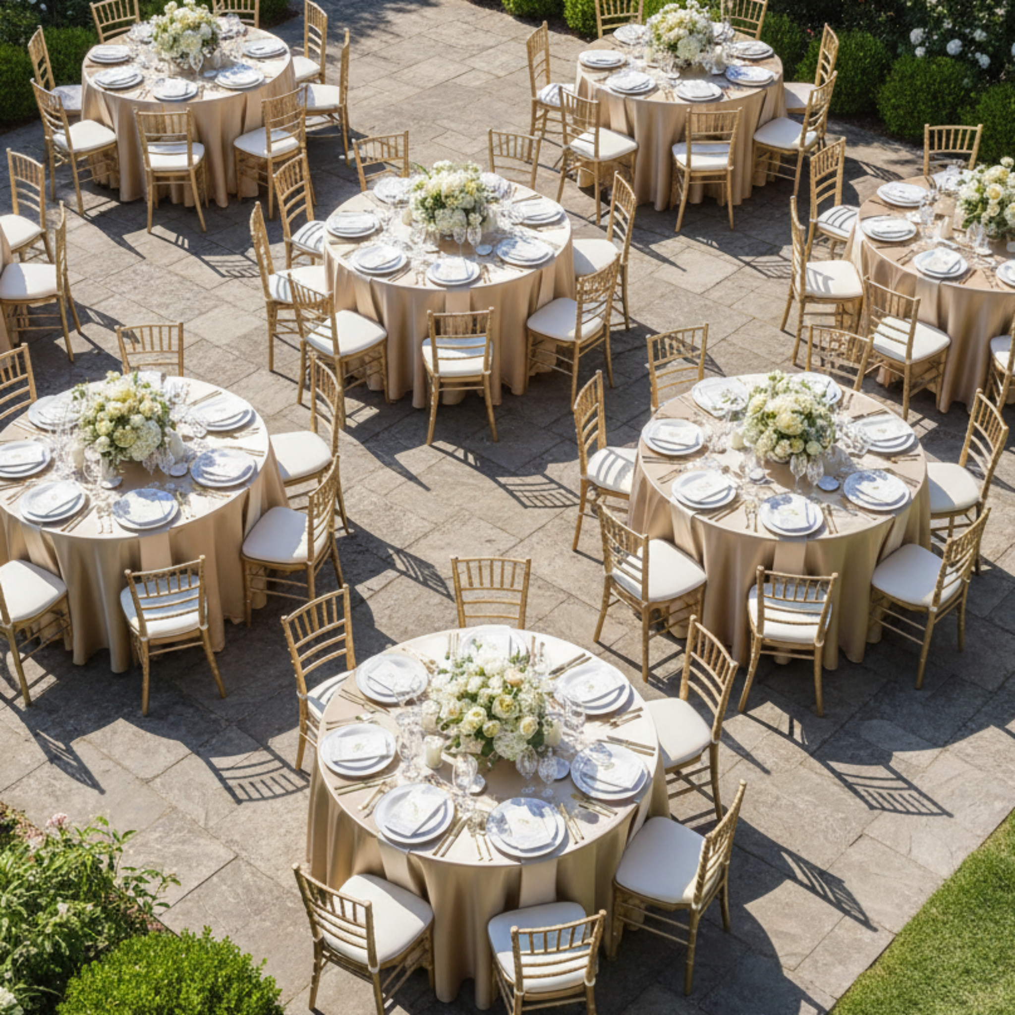 Outdoor Garden Party Top View