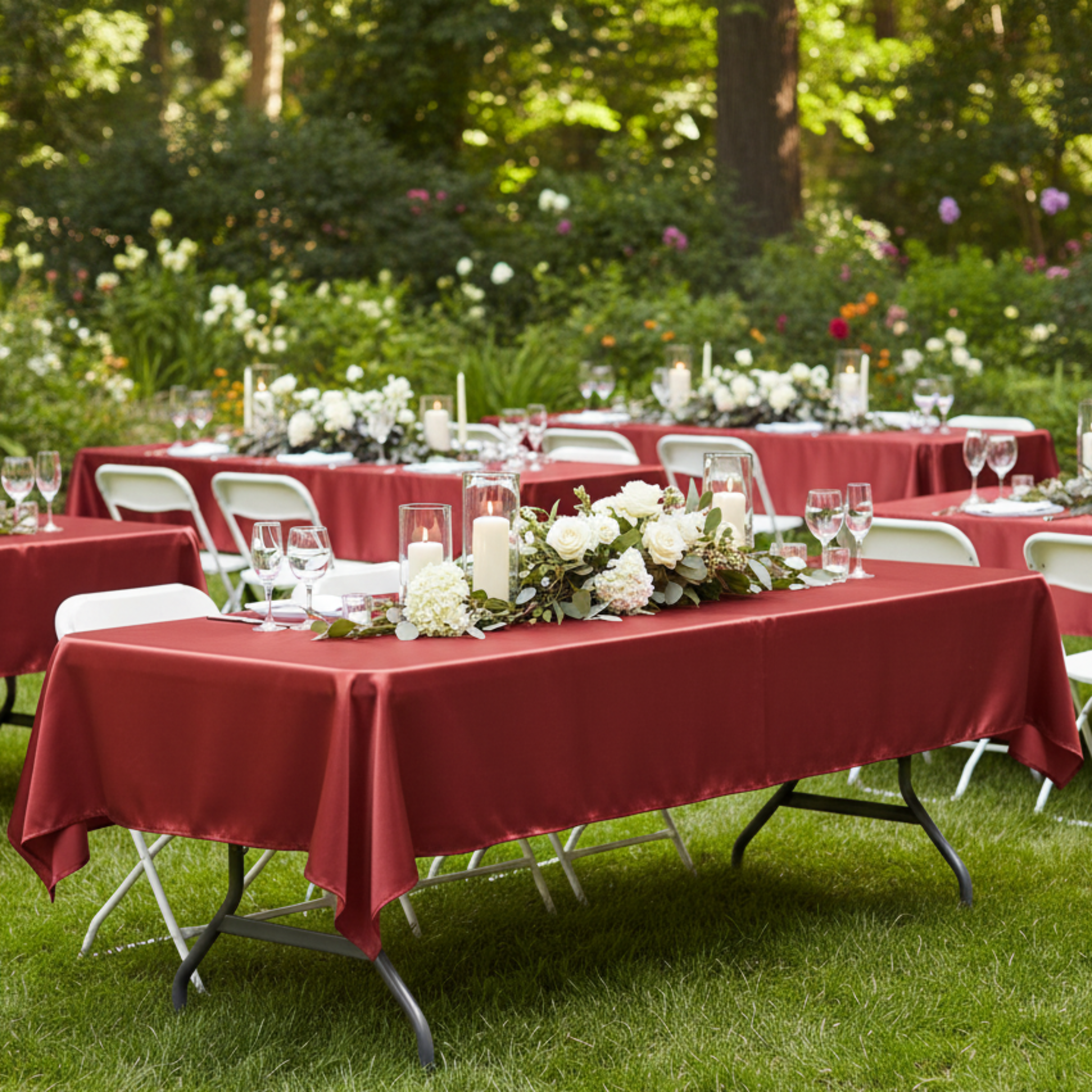 Outdoor Garden - Short Tablecloth Exposed Legs