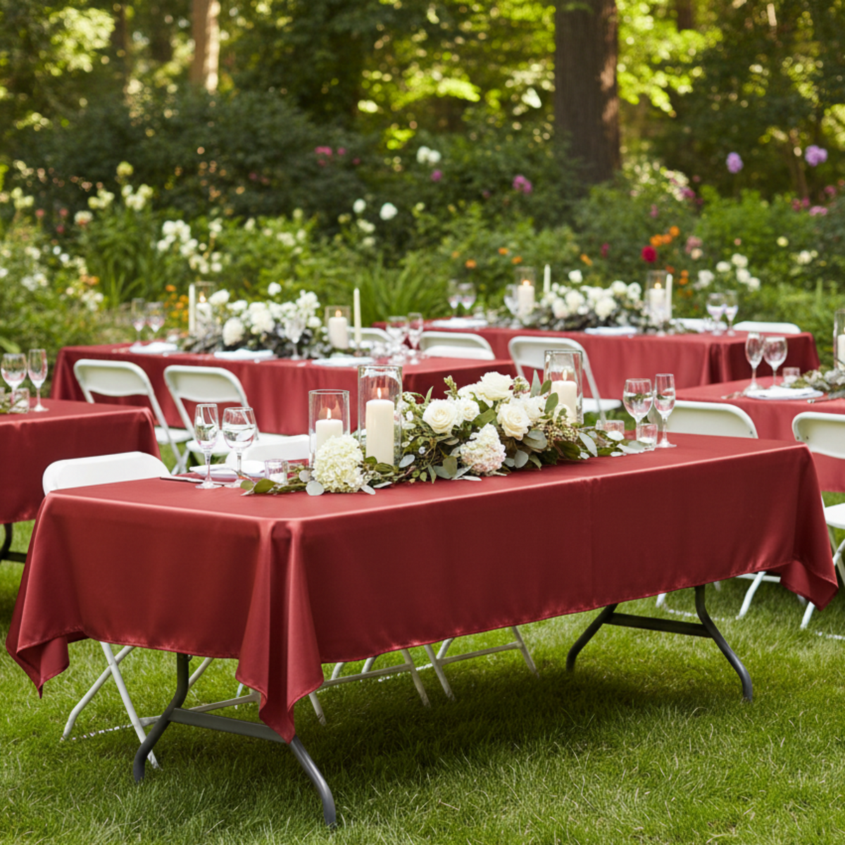 Outdoor Garden - Short Tablecloth Exposed Legs