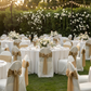 Outdoor Garden Reception Ivory Polyester Banquet Chair Cover 