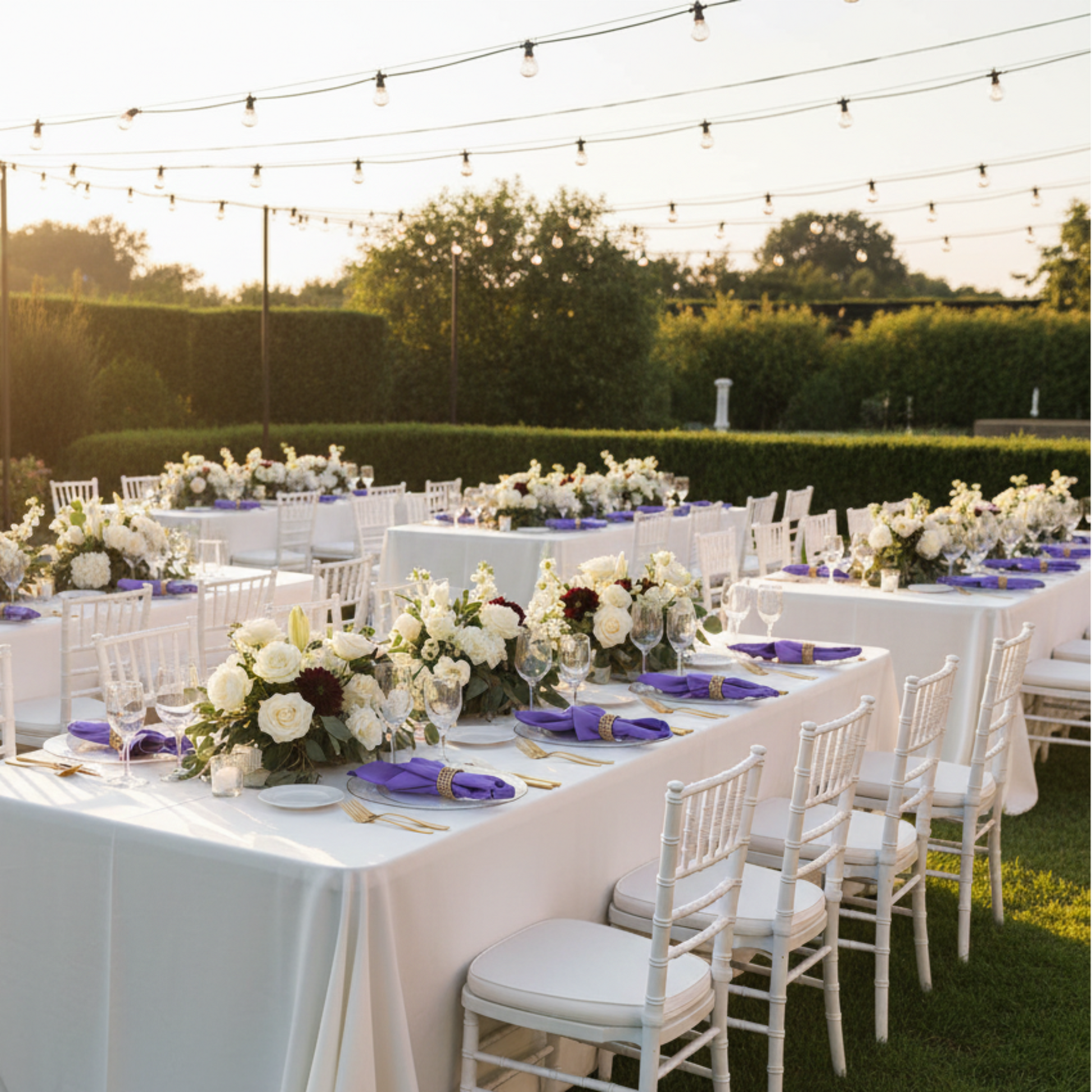 Outdoor Garden Reception - Soft Knot Fold