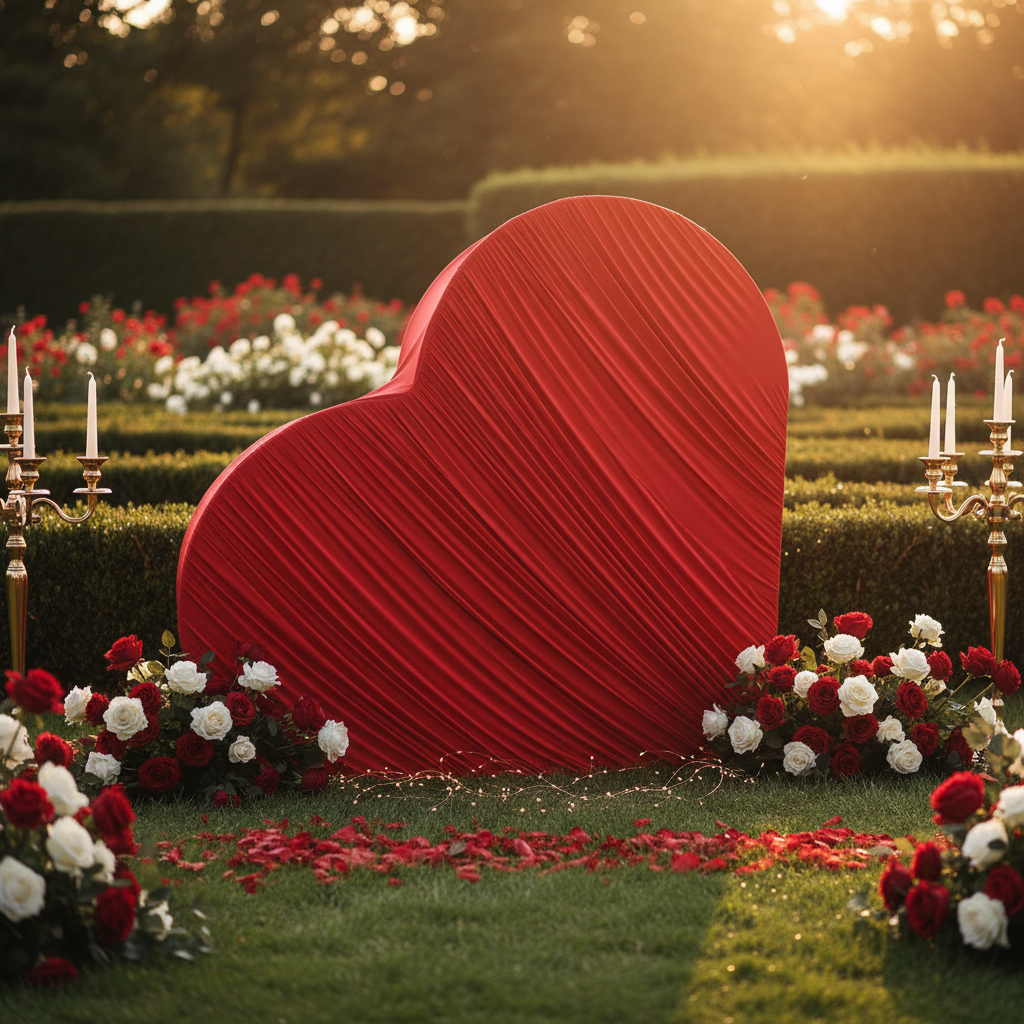 Outdoor Garden – Red Heart Leaning Right