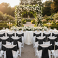 Outdoor Garden Wedding Black Wide Satin Chair Sash 