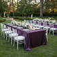 Outdoor Garden Wedding Eggplant/Plum Satin 90" x 132" Rectangular Tablecloth 