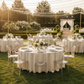 Outdoor Garden Wedding Ivory Crushed Taffeta 132 Round Tablecloth 