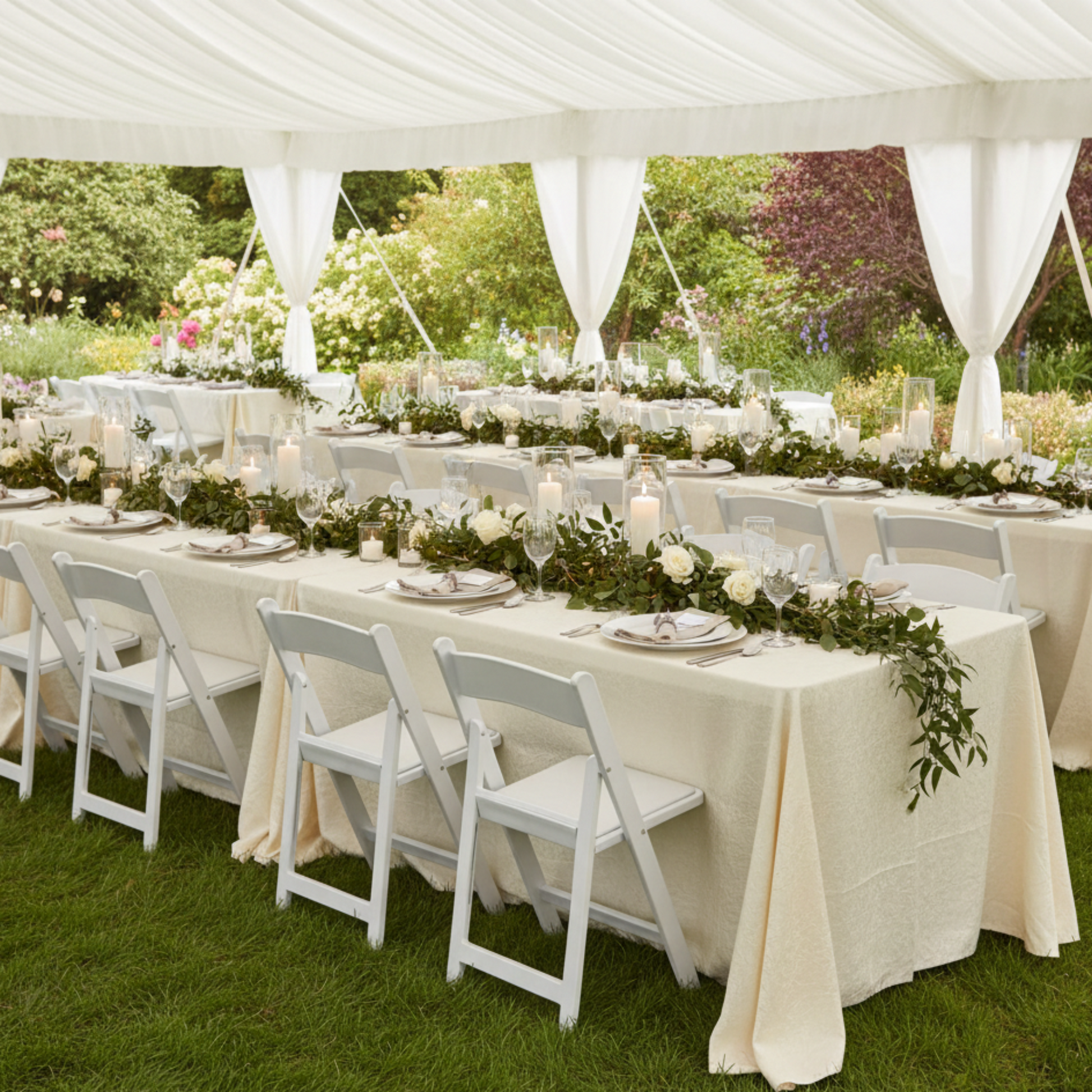 Outdoor Garden Wedding Reception