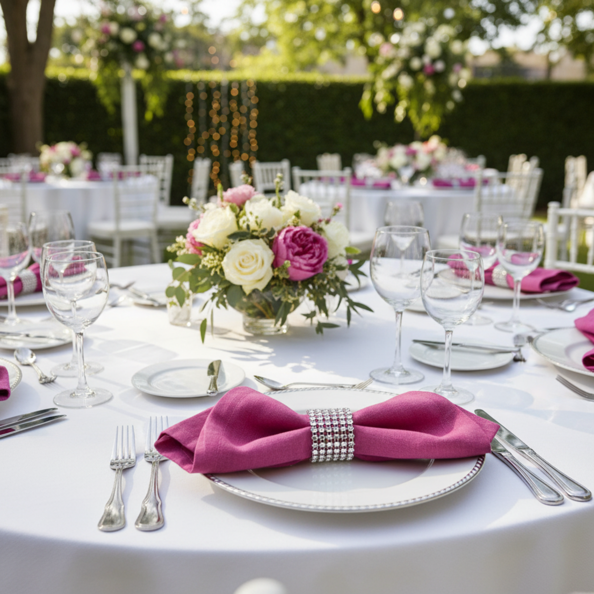 Outdoor Garden Wedding - Fuchsia Napkin