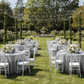 Outdoor Garden Wedding Silver Crushed Taffeta 120" Round Tablecloth
