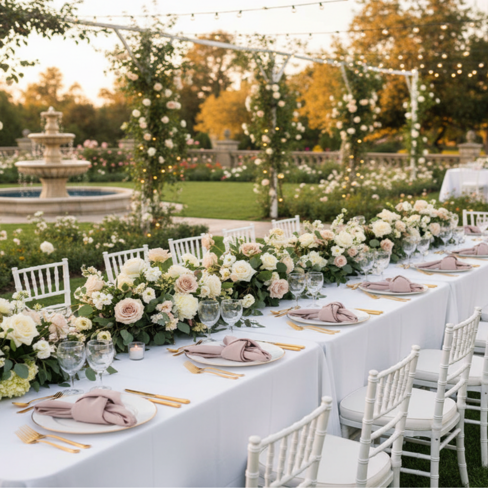 Outdoor Garden Wedding - Soft Knot Fold