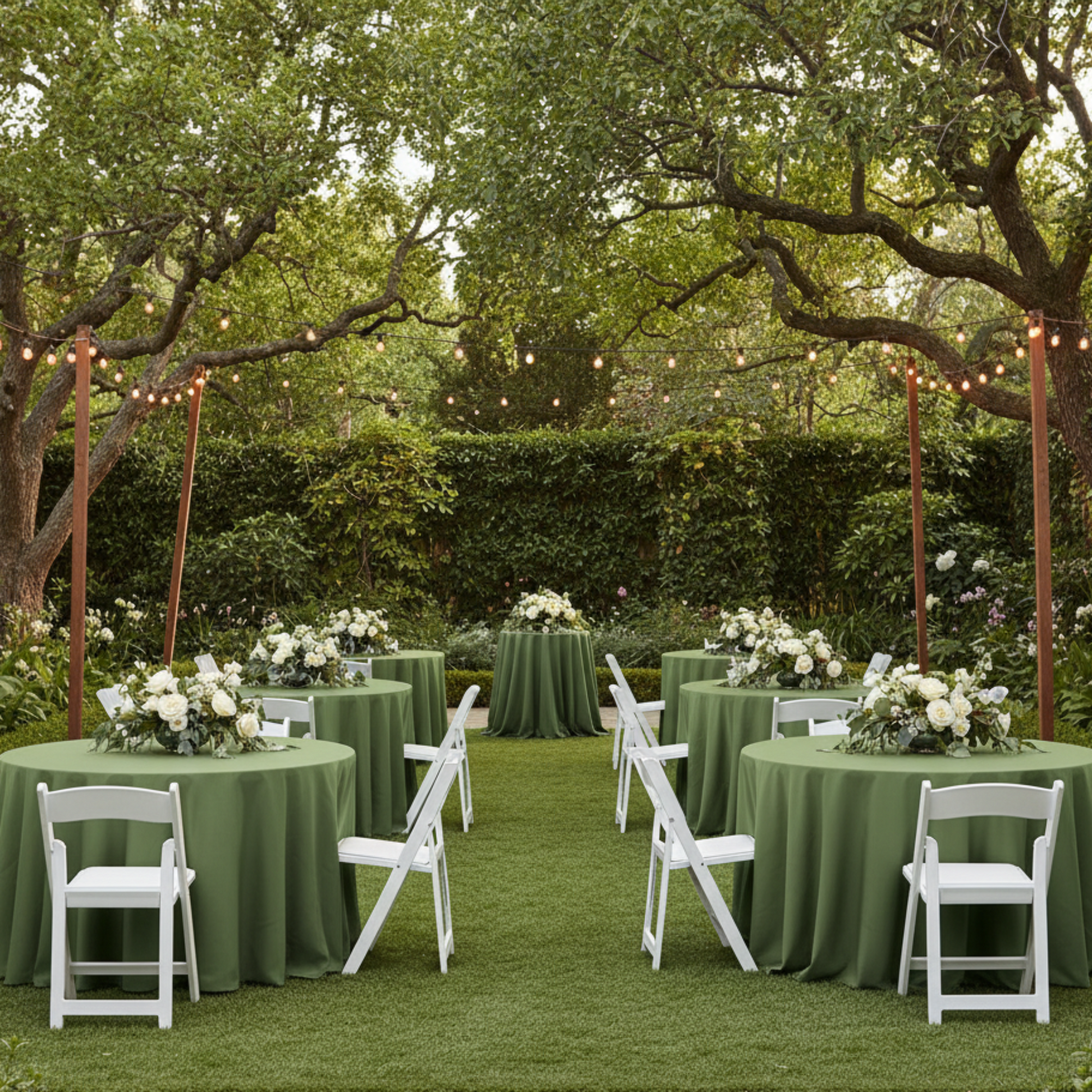 Outdoor Garden Willow Green Tablecloth Lifestyle
