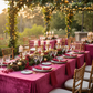 Outdoor Holiday Event Fuchsia Velvet 90" x 132" Rectangular Tablecloth 