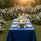 Outdoor Lifestyle Navy Blue Pintuck 90x156 Rectangular Tablecloth