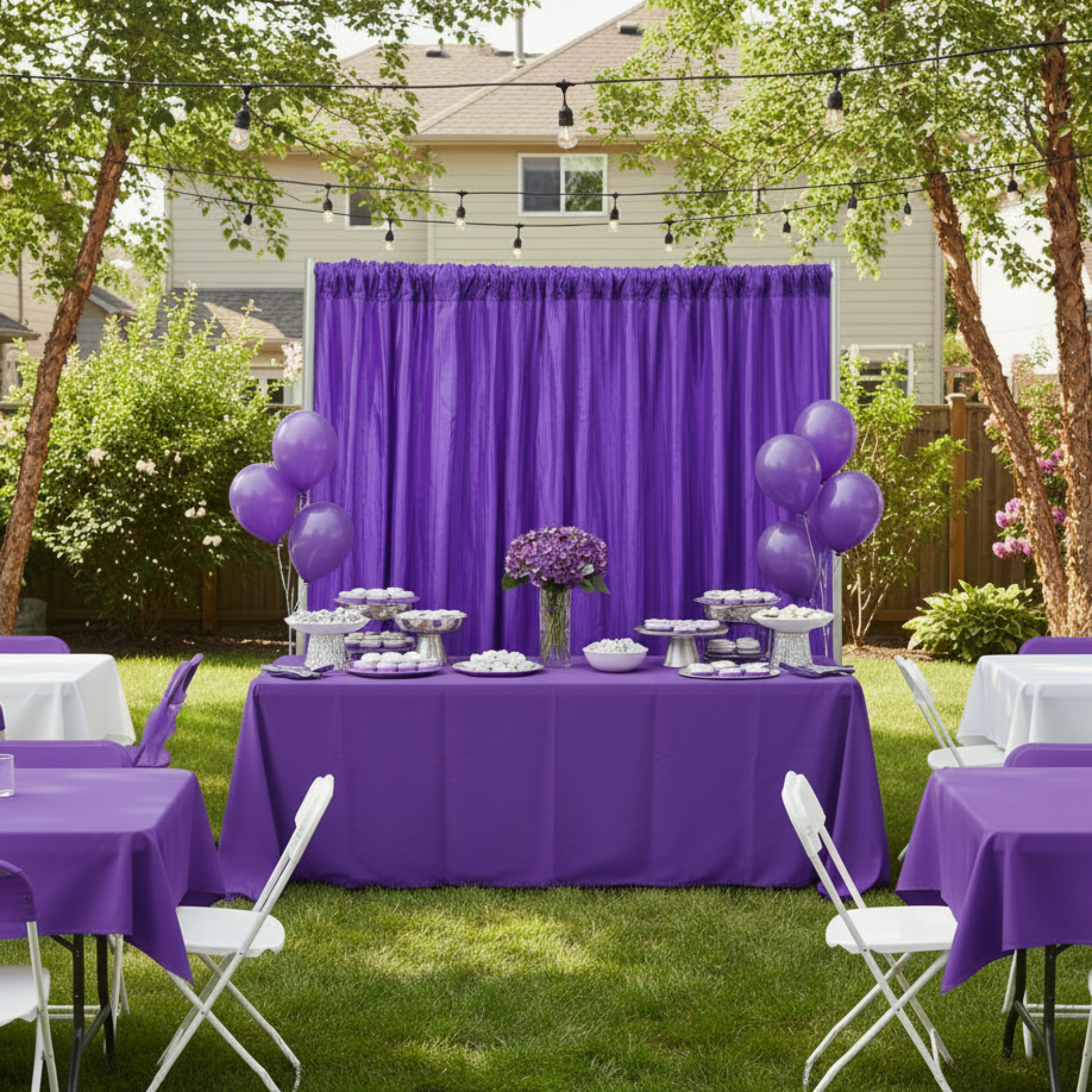 Outdoor Purple Theme Graduation Party