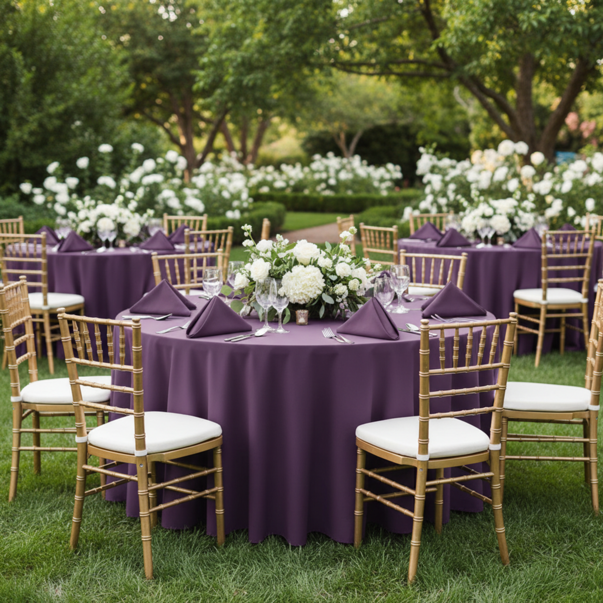 Outdoor Reception – Eggplant Plum Premium Polyester Napkin